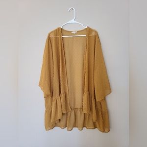 Maurices Goldenrod Swiss Dot Sheer Shrug Size 4X